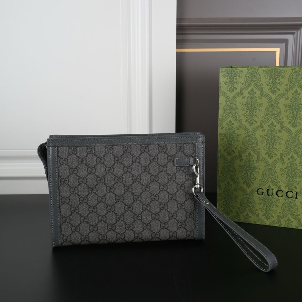 Gucci Ophidia Medium Pouch Black GG Supreme Canvas 26Cm 760243 UULBN 4055 - Image 6