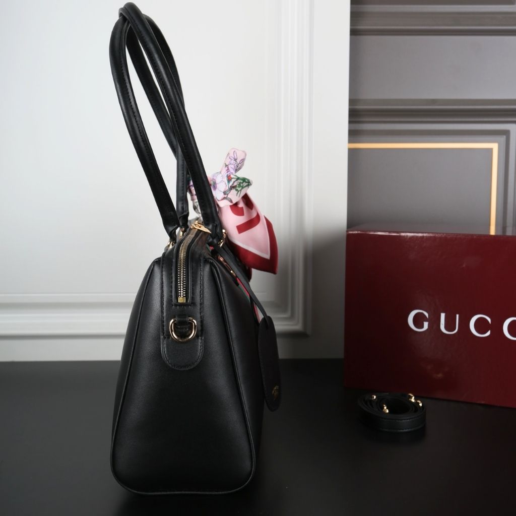 Gucci Borsetto Large Boston Bag Black Leather 38.5Cm 866734 AAGIQ 1053 - Image 6