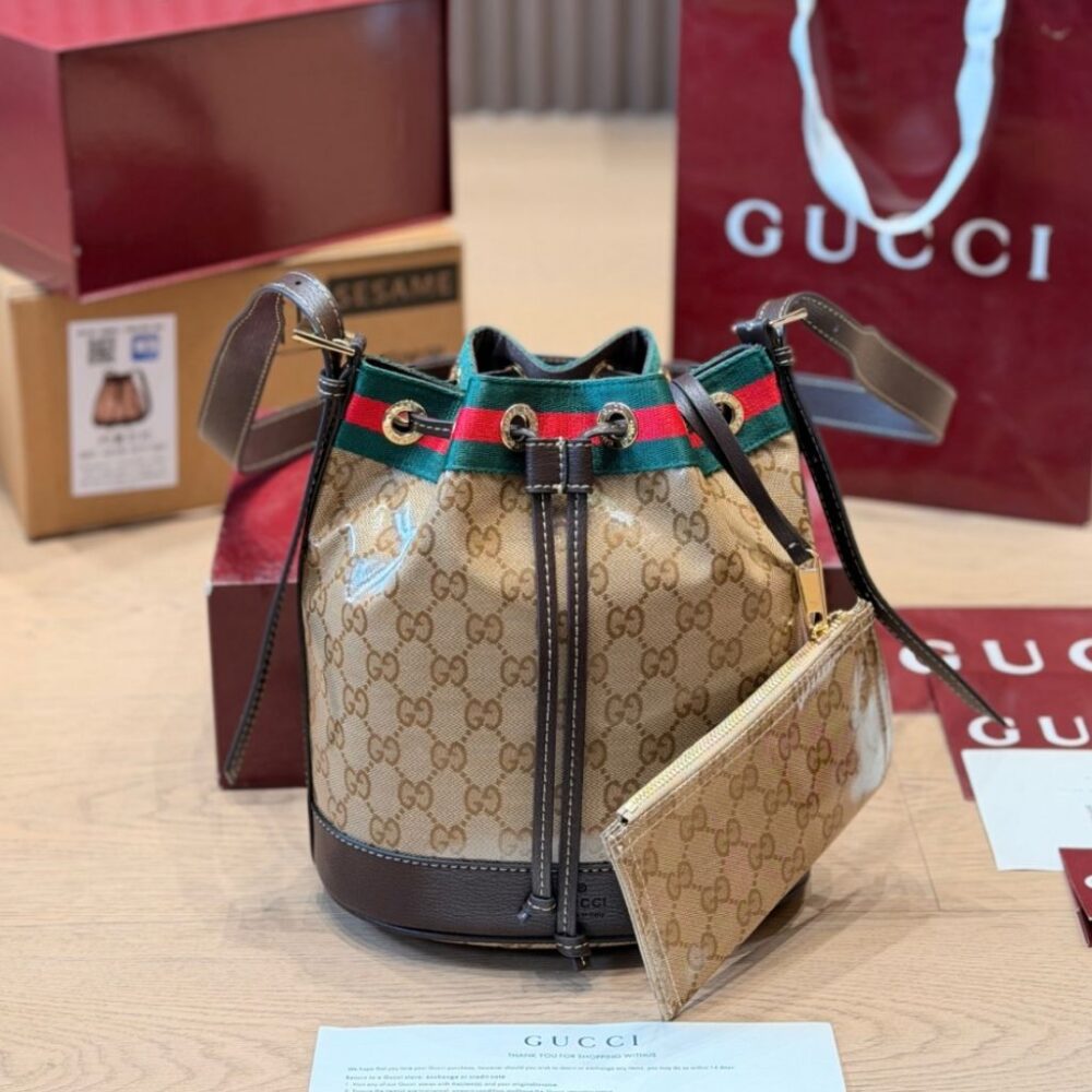 Alternative view of Gucci Venice Small Bucket Bag Beige And Brown GG Canvas 20.5Cm A002GW FAF79 8547