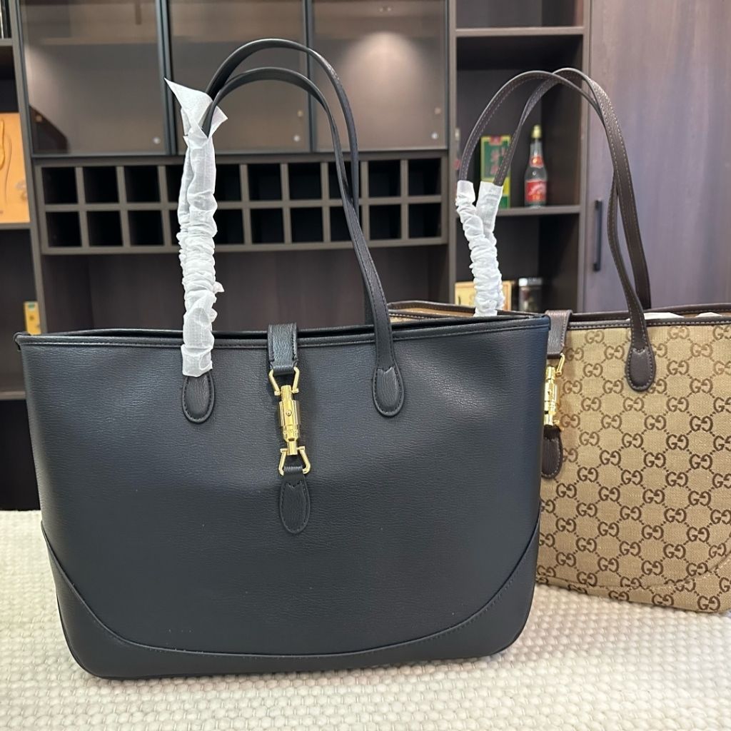 Gucci Jackie Medium Tote Bag Black Leather 45Cm 867015 AAGA7 1000 - Image 2