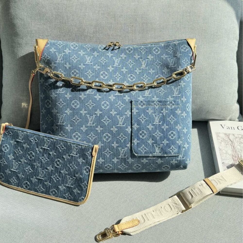 Alternative view of Louis Vuitton Coussin Hobo MM Blue Denim 34Cm M28331
