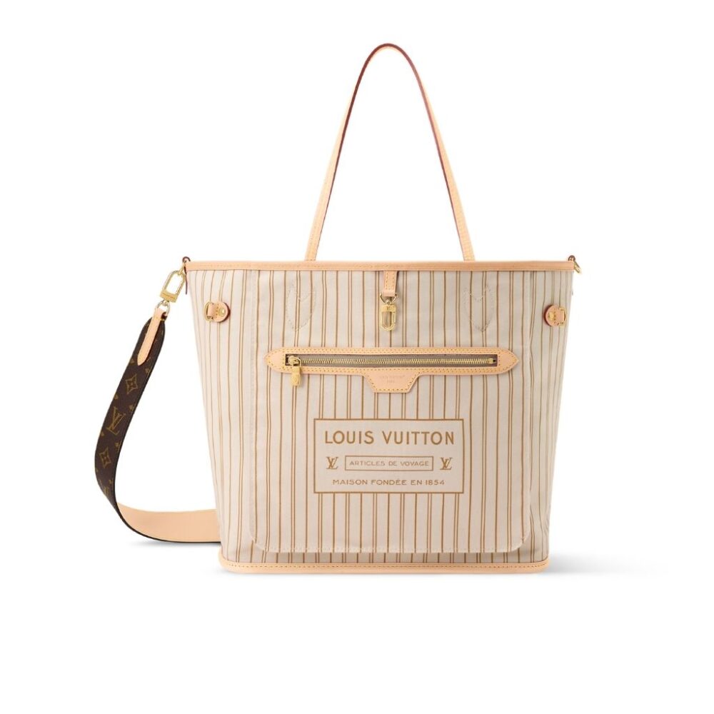 Louis Vuitton Neverfull Bandouliere Inside Out MM Beige 33Cm M28407