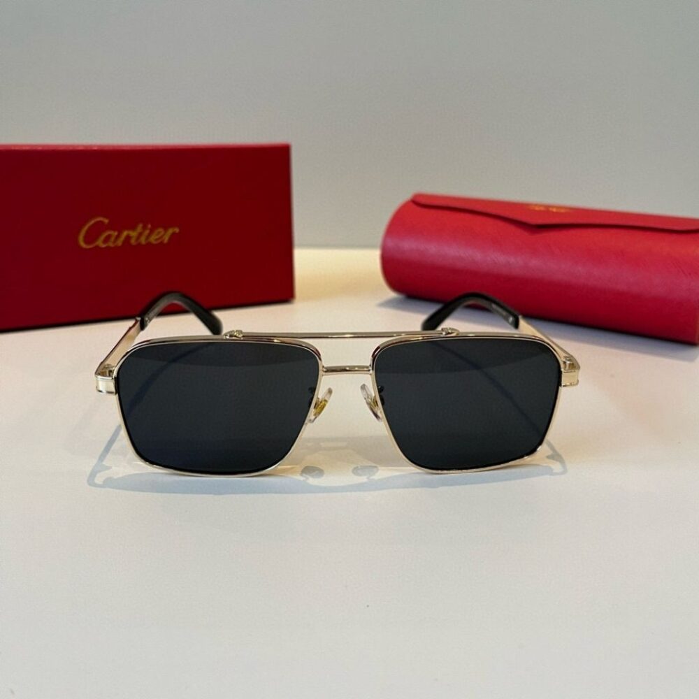 Alternative view of Catier Santos De Cartier Golden Black Sunglasses