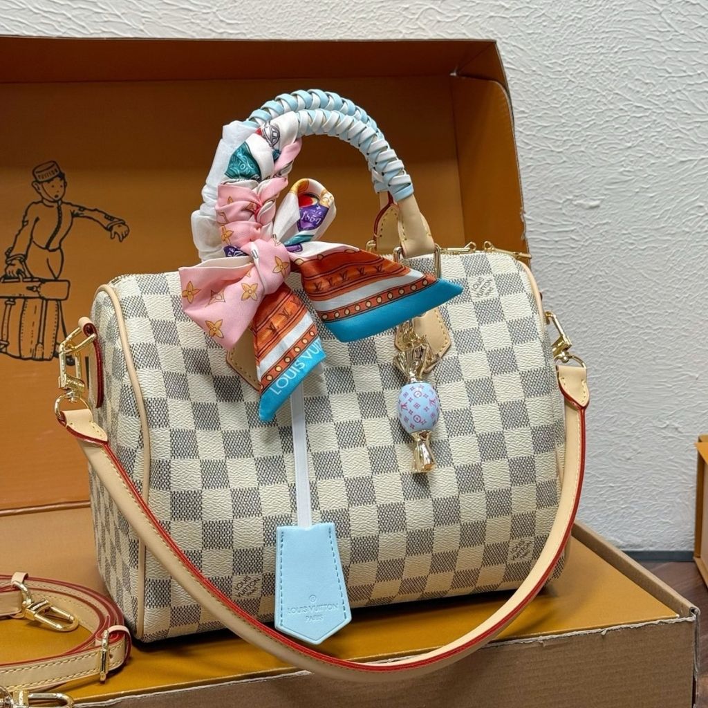 Louis Vuitton Speedy Soft Damier Azur Gray 30cm N40908 - Image 2