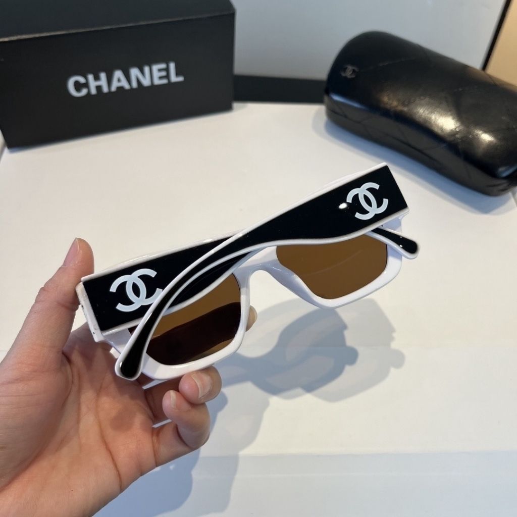 Chanel Butterfly Sunglasses Nylon Fibre Black And White Beige - Image 5
