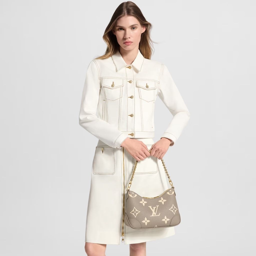 Louis Vuitton Boulogne PM Gray Monogram Empreinte Leather 26Cm M13224 - Image 9