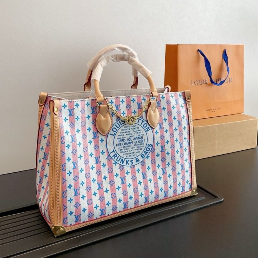 Alternative view of Louis Vuitton Onthego MM LV Stamp Blue 36Cm