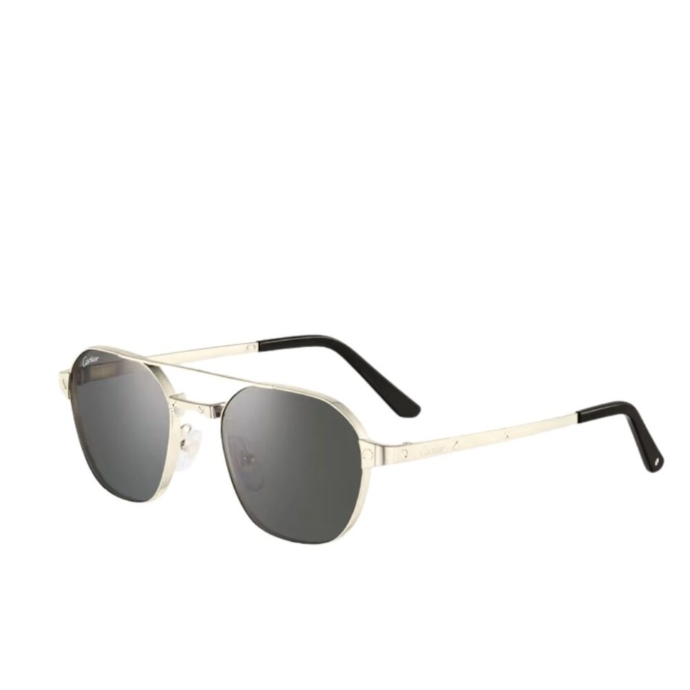 Catier Santos De Cartier Golden Black Sunglasses