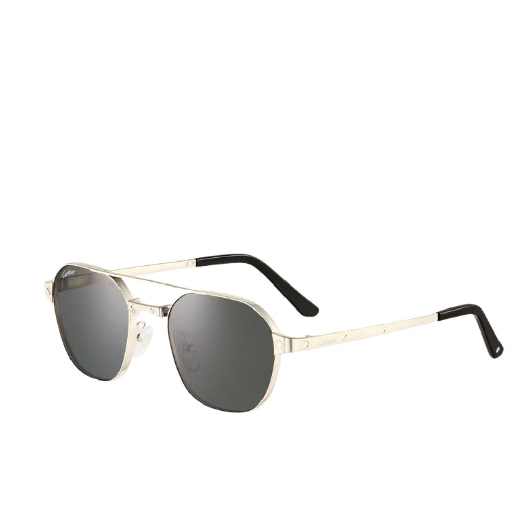 Catier Santos De Cartier Golden Black Sunglasses