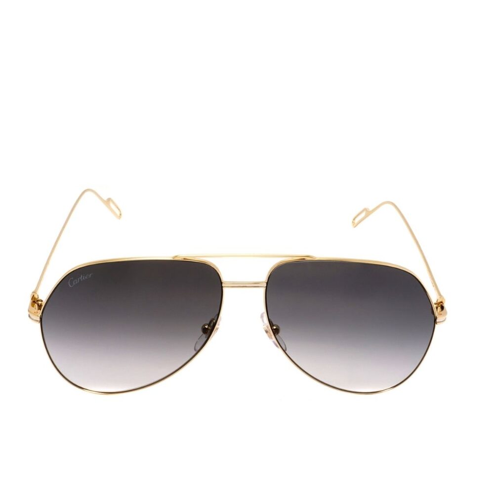 Catier Premiere De Cartier Pilot Unisex Silver Sunglasses
