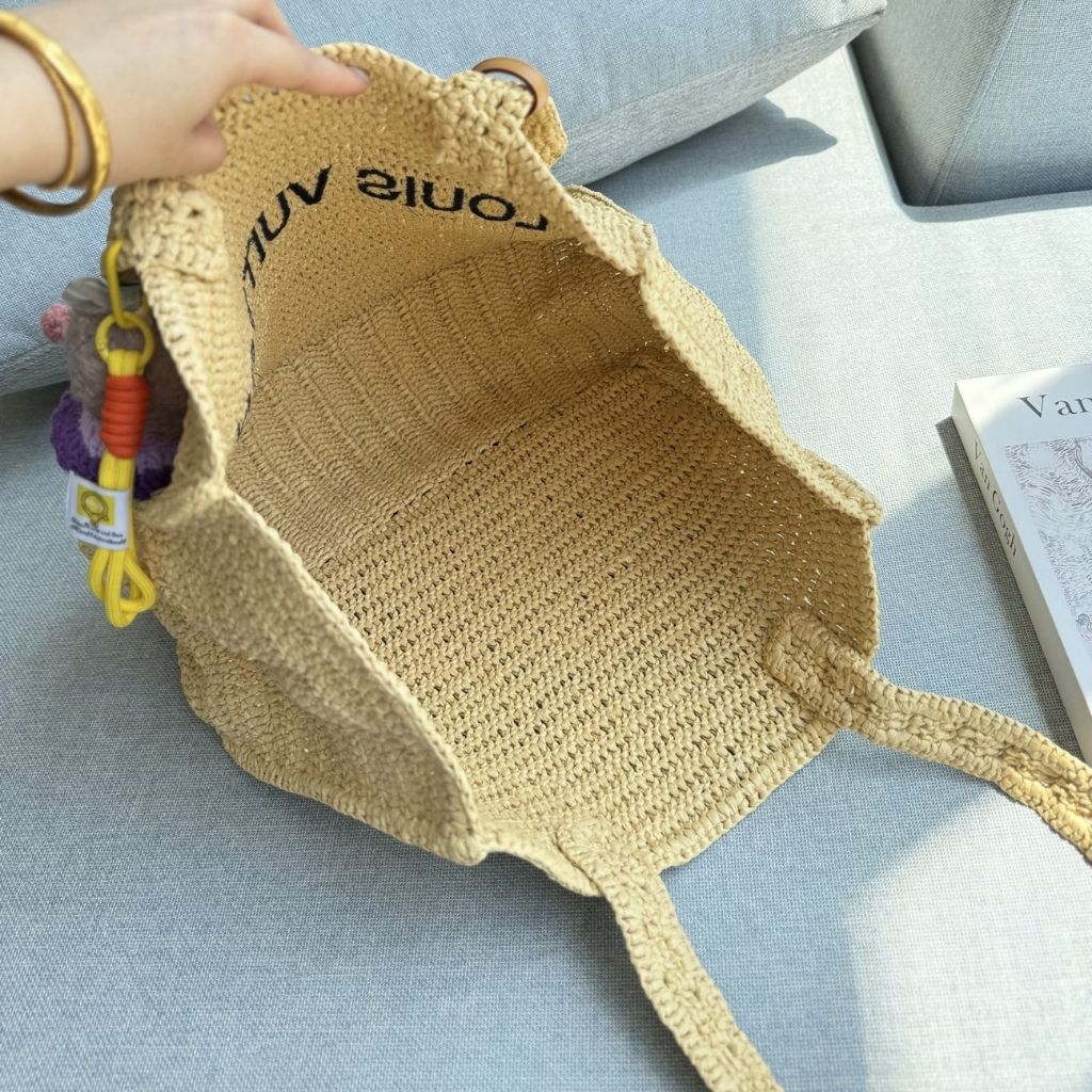 Louis Vuitton Summer Shopper Tote PM Raffia Natural Beige 34Cm M14458 - Image 7