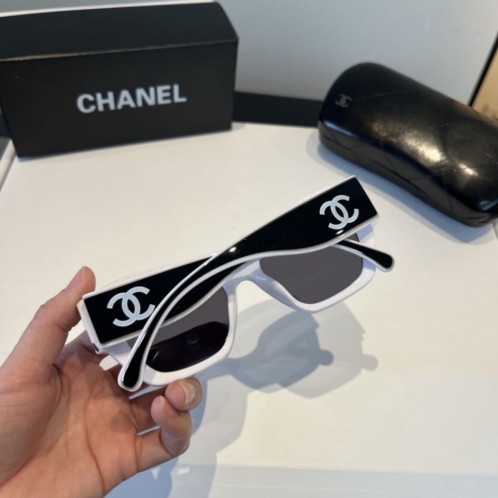Chanel Butterfly Sunglasses Nylon Fibre Black And White Black - Image 6