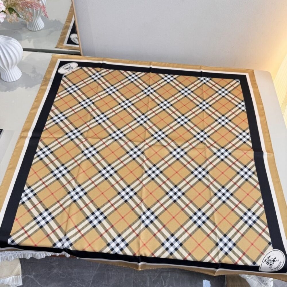 Alternative view of Burberry Check Silk Scarf Sand Beige 90Cm 81130481