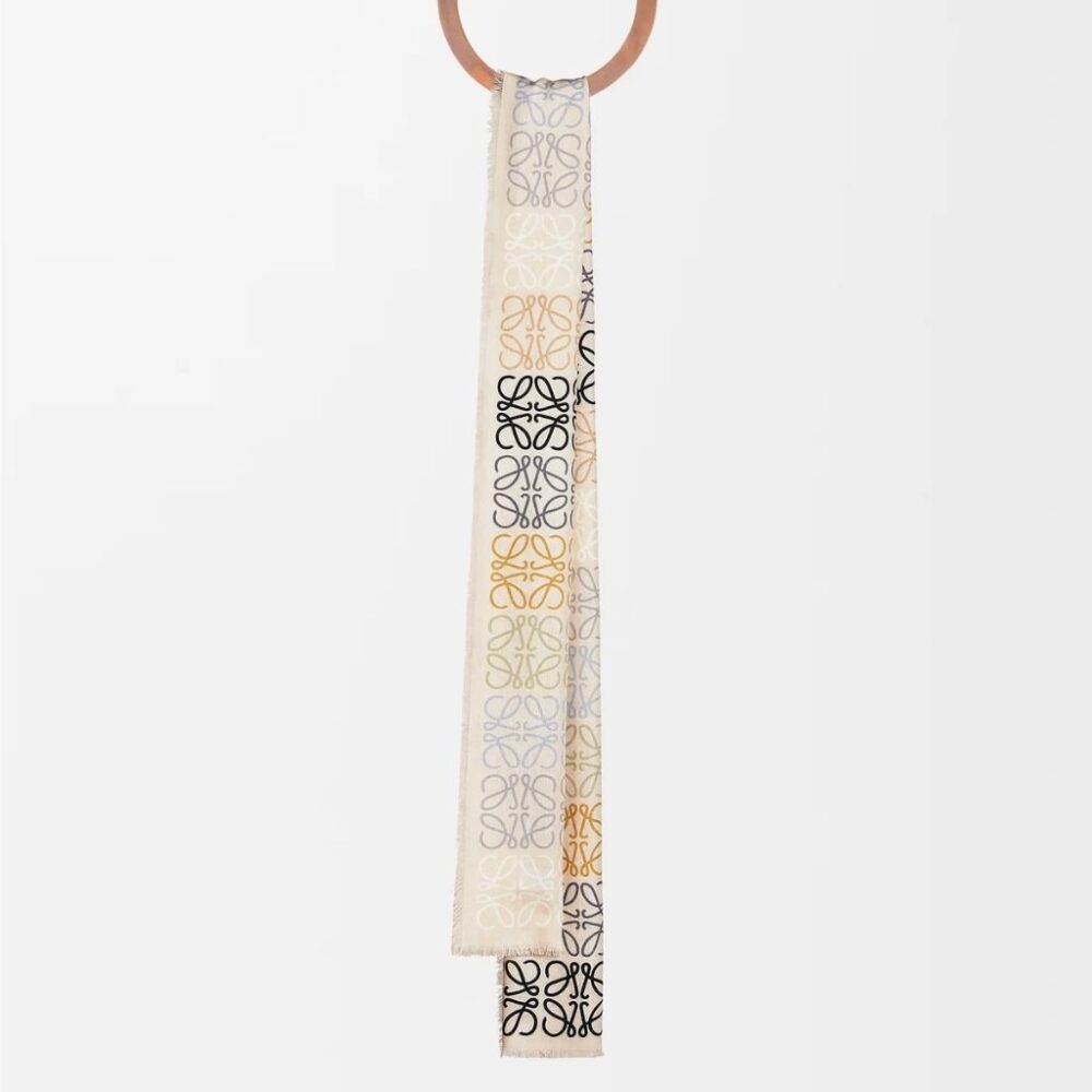 Loewe Anagram Wool, Silk And Cashmere Scarf Multi-Colored 180Cm F603253X01-9965