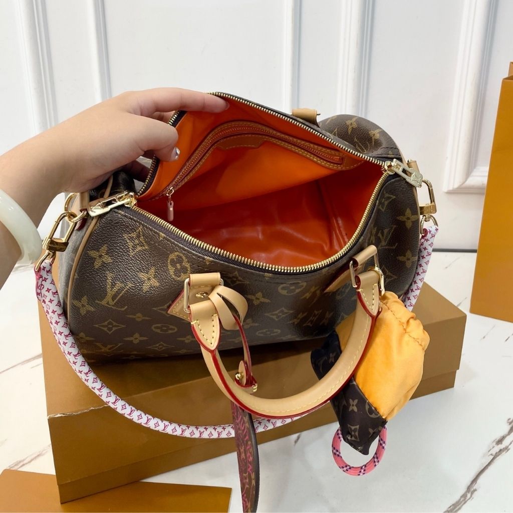 Louis Vuitton Speedy Soft 30 Orange And Brown Monogram 30Cm M27512 - Image 7