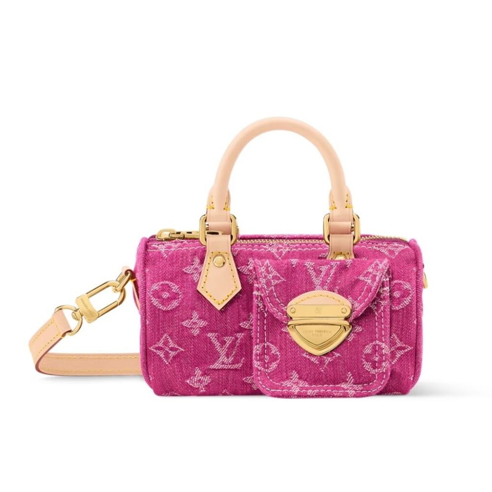 Louis Vuitton Nano Speedy Pink Denim 16Cm M27603