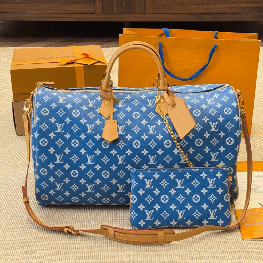 Alternative view of Louis Vuitton Speedy P9 Bandouliere Blue Denim 50cm M28384