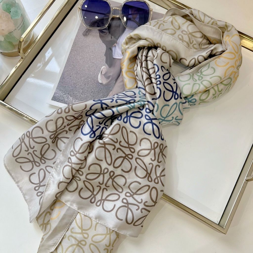 Loewe Anagram Wool, Silk And Cashmere Scarf Multi-Colored 180Cm F603253X01-9965 - Image 3