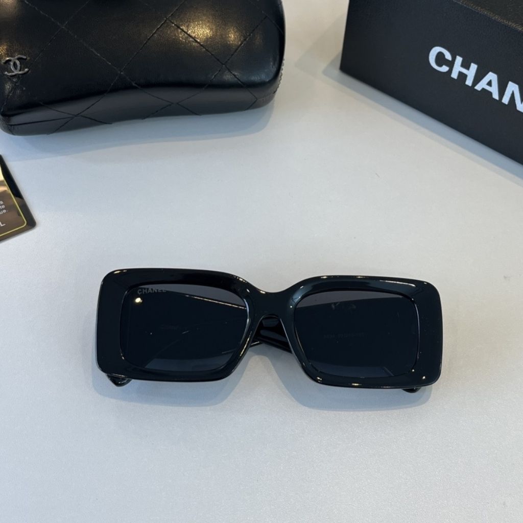 Chanel Rectangle Sunglasses Black CH5534 - Image 5