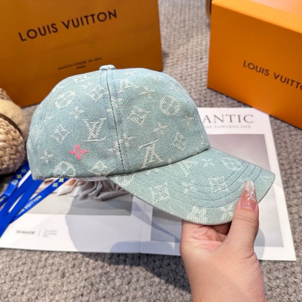 Louis Vuitton Monogram Cap Sky Blue Denim - Image 4