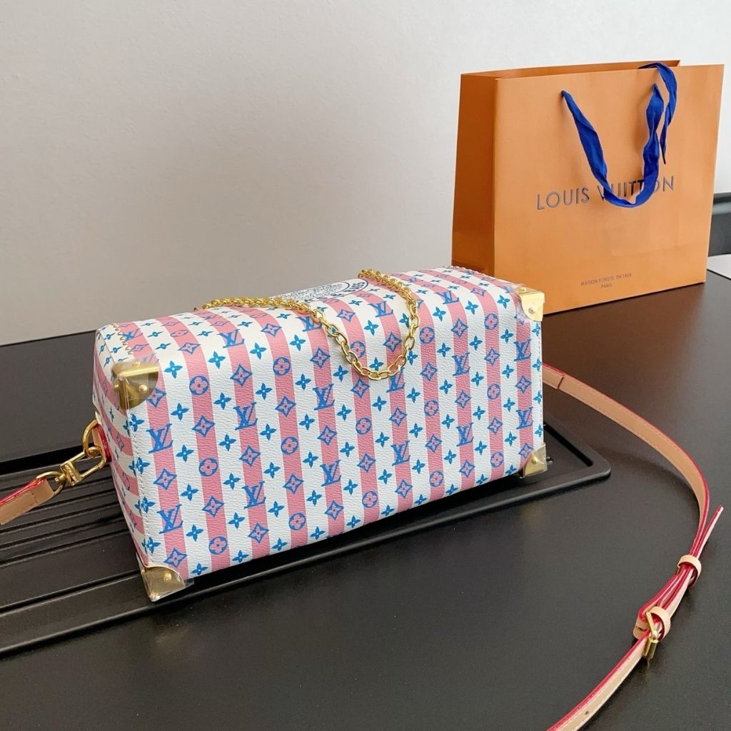 Louis Vuitton Speedy Bandouliere 30 LV Stamp Blue 30Cm M28668 - Image 7