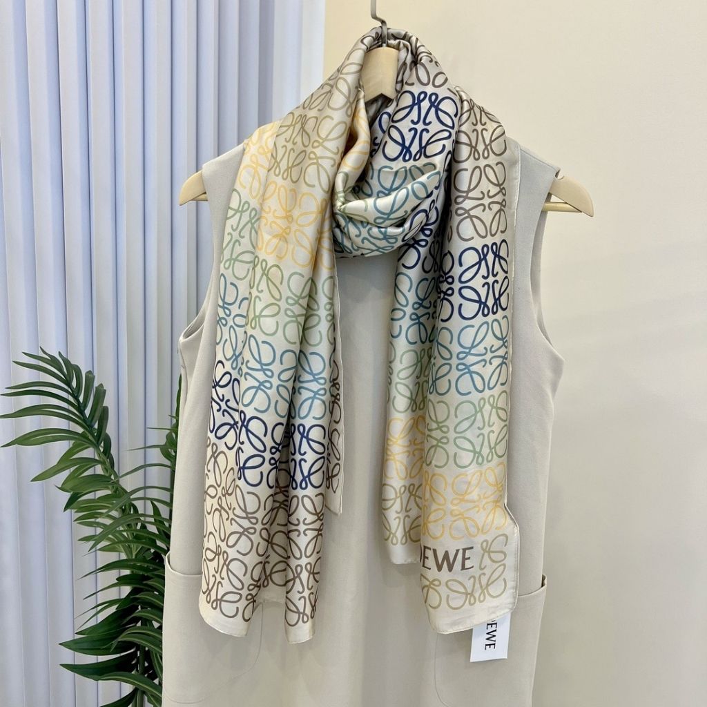Loewe Anagram Wool, Silk And Cashmere Scarf Multi-Colored 180Cm F603253X01-9965 - Image 5