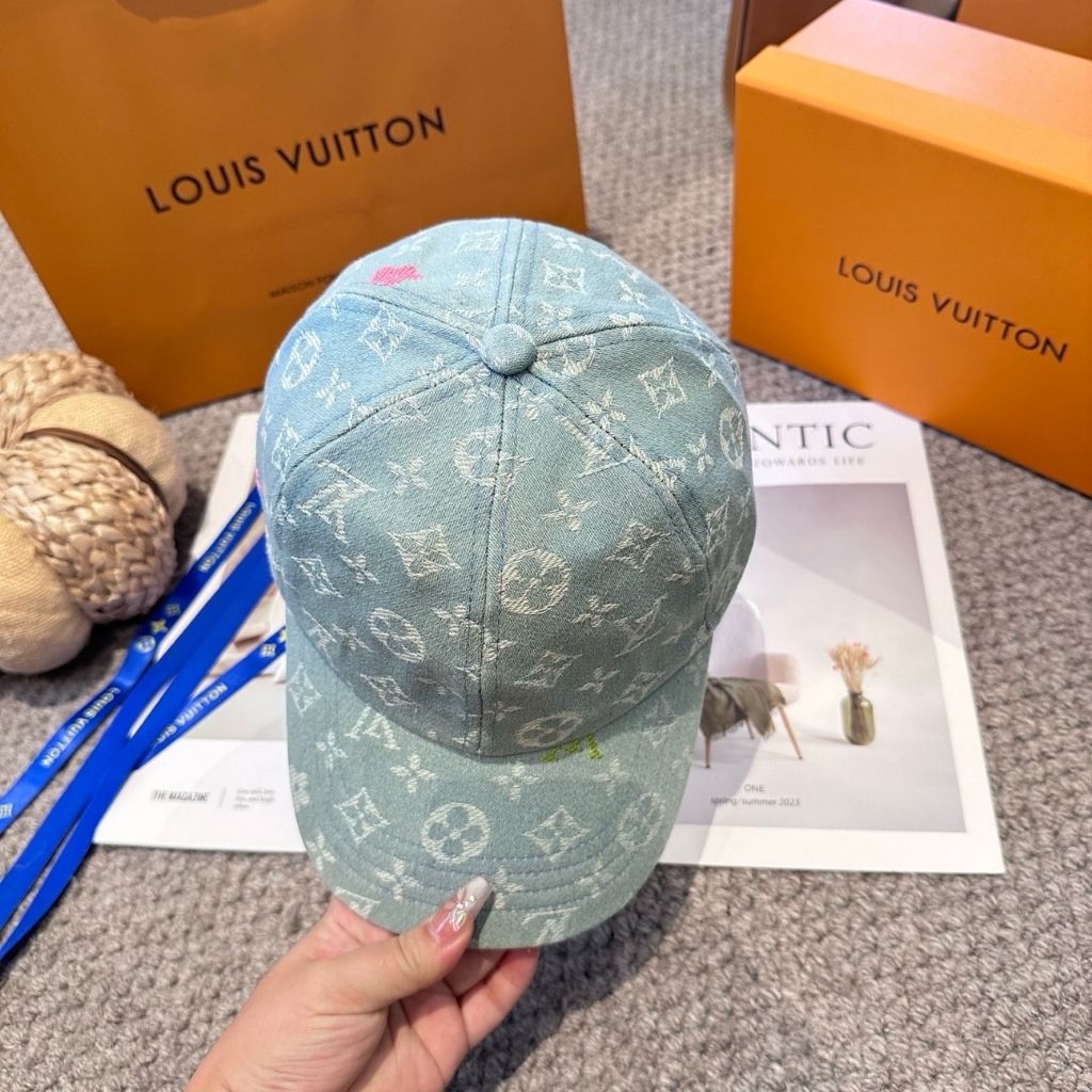 Louis Vuitton Monogram Cap Sky Blue Denim - Image 3