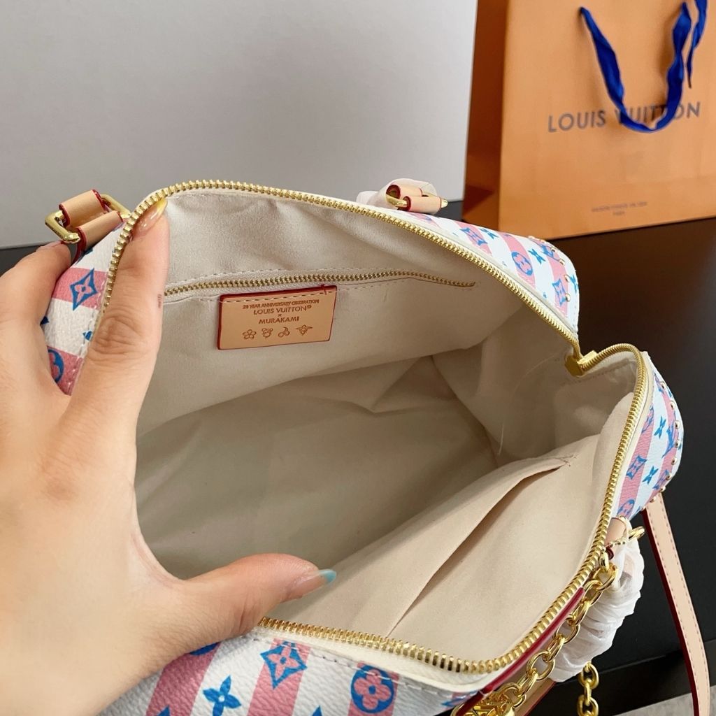 Louis Vuitton Speedy Bandouliere 30 LV Stamp Blue 30Cm M28668 - Image 8