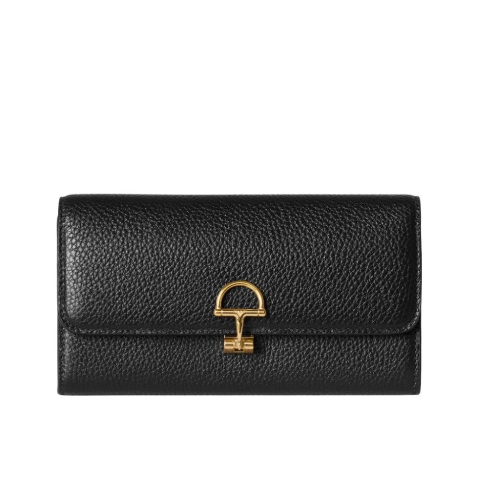 Gucci Softbit Continental Wallet Black Leather 20Cm 828147 AAEAO 1000