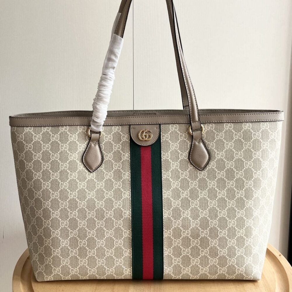 Alternative view of Gucci Ophidia Large Tote Bag Beige And White GG Fabric 38Cm 836849 FAE0J 9643