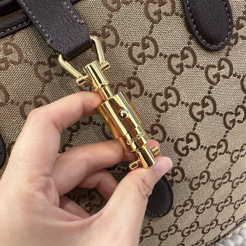 Gucci Jackie Medium Tote Bag Sand And Brown GG Canvas 45Cm 867015 FAFV2 9651 - Image 3