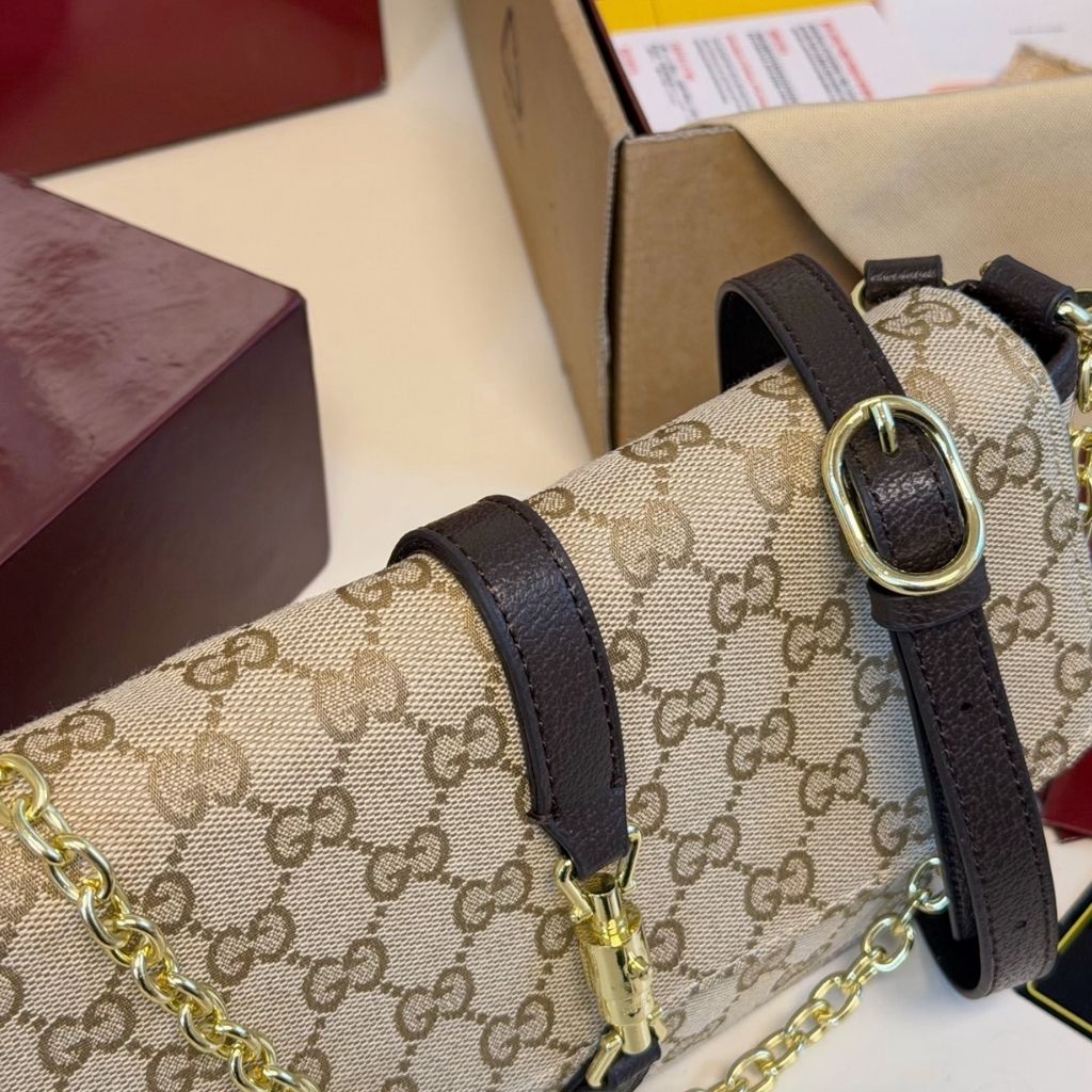 Gucci Aperitivo Medium Shoulder Bag Sand And Brown GG Canvas 26Cm 866720 FAFV2 9651 - Image 4