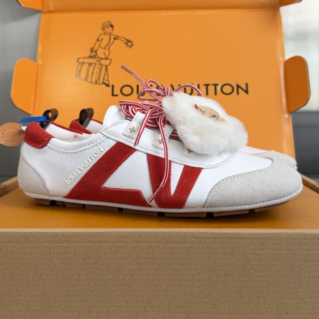 Louis Vuitton LV Sneakerina White And Red 1AJPCO - Image 3
