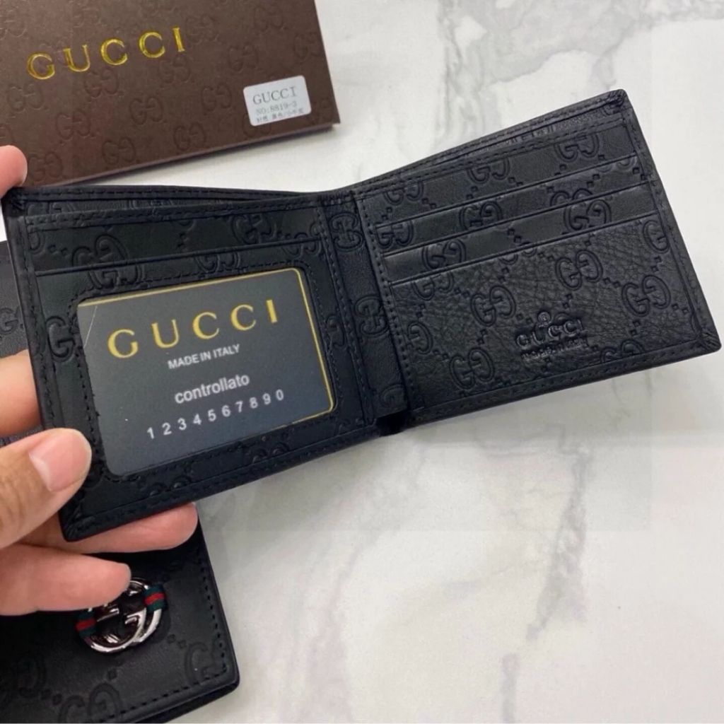 Gucci GG Signature Bifold Wallet Black 11cm - Image 3