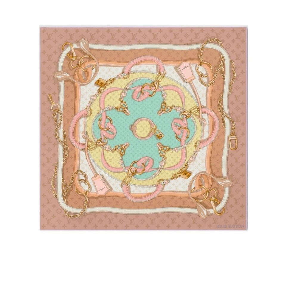Louis Vuitton Flower And Scraps Brown 90Cm M79924