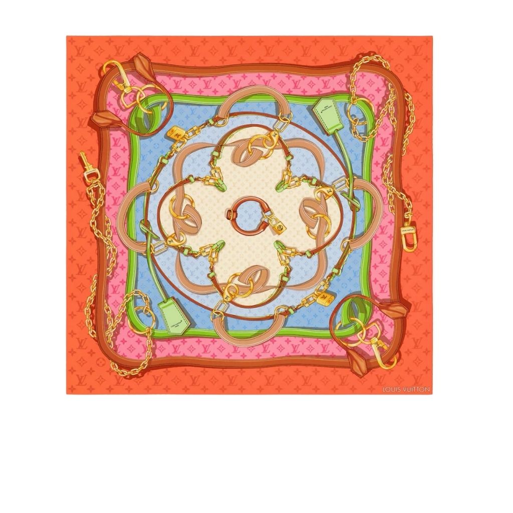 Louis Vuitton Flower And Scraps Red 90Cm M79925
