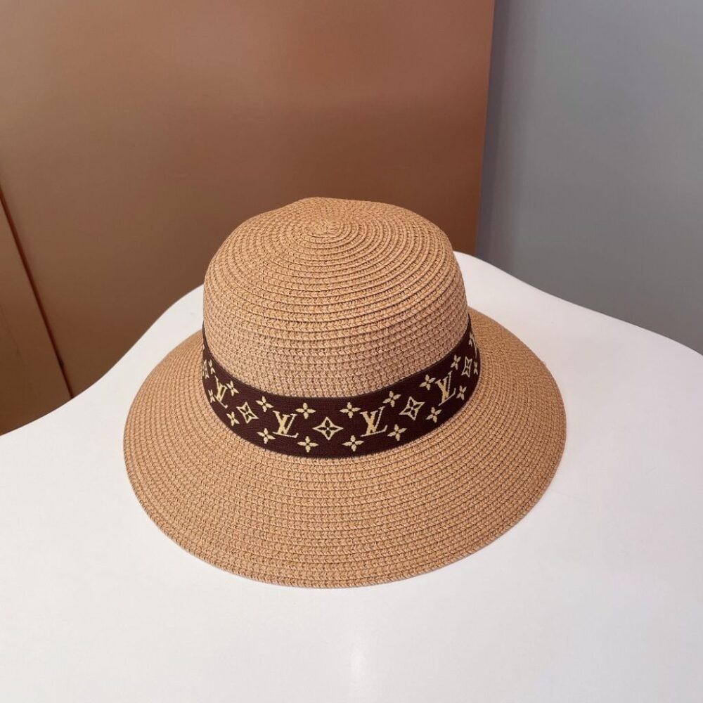 Alternative view of Louis Vuitton Monogram Silhouette Capeline Bucket Hat Natural Tan Raffia
