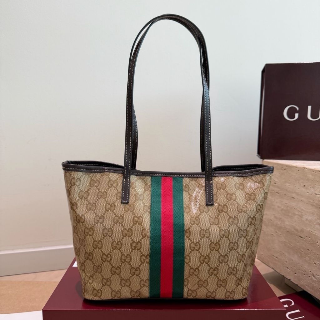 Gucci Tribeca Small Tote Bag Brown GG Canvas 25Cm 875236 FAF79 8547 - Image 3