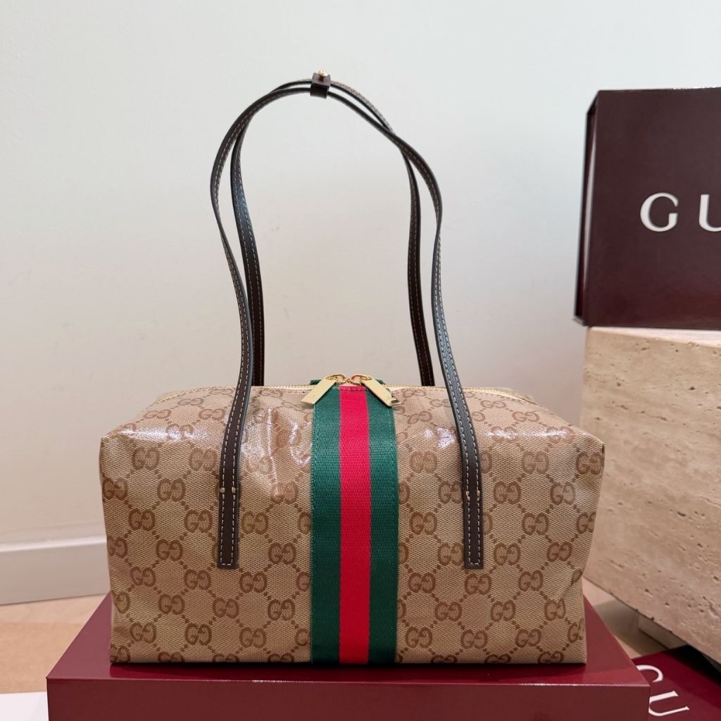 Gucci Melrose Medium Boston Bag Brown GG Canvas 29Cm 875228 FAF79 8547 - Image 3