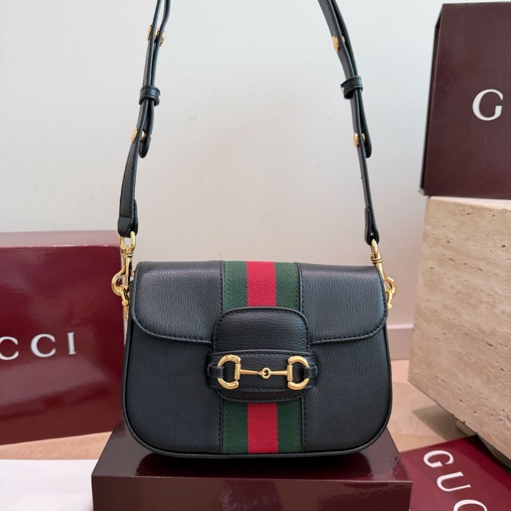 Gucci Horsebit 1955 Small Shoulder Bag Black Leather 21Cm 866762 AAGIQ 1053 - Image 3