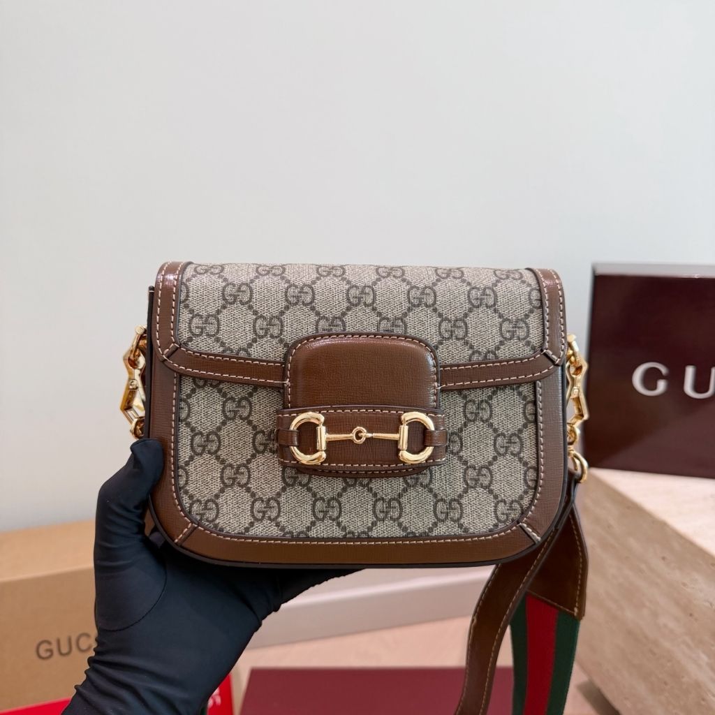 Gucci Horsebit 1955 Small Shoulder Bag Green and red Web 20.5Cm 658574 HUHHG 8565 - Image 3