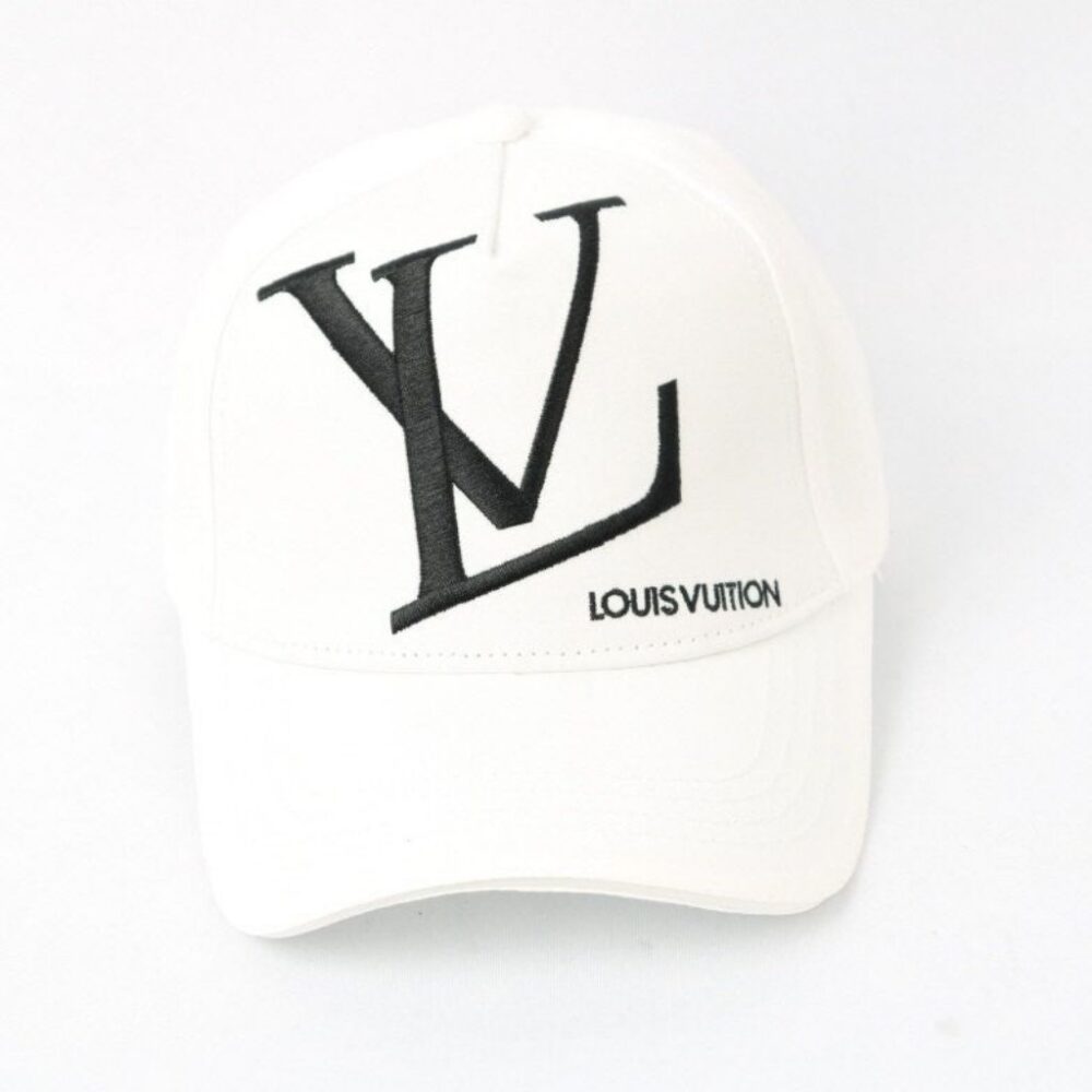 Louis Vuitton Domestic Shipping Big Logo Ball Cap White