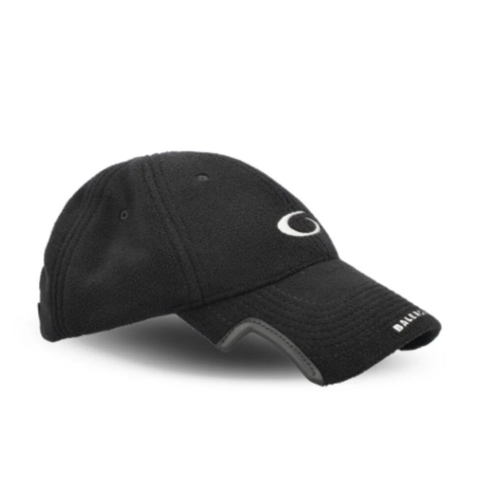 Balenciaga Men Fleece Baseball Cap In Black