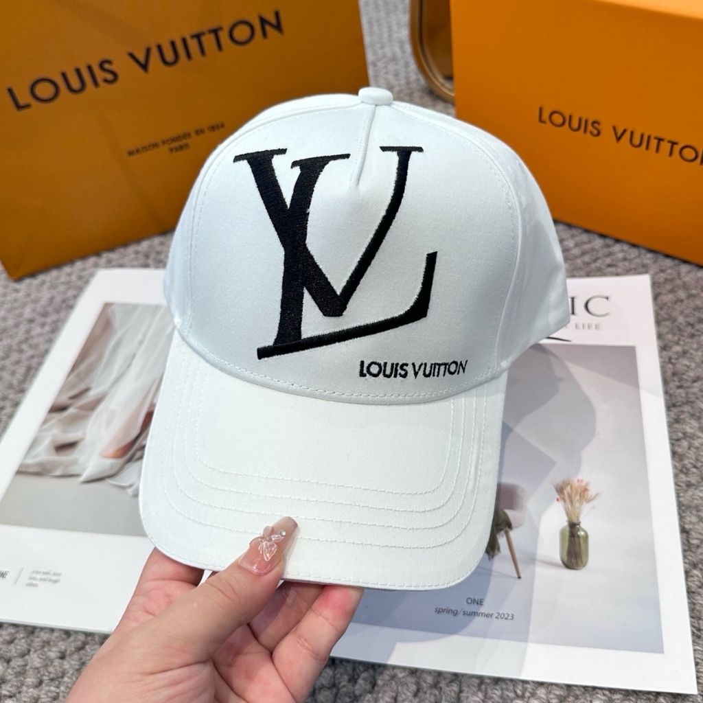 Louis Vuitton Domestic Shipping Big Logo Ball Cap White - Image 2