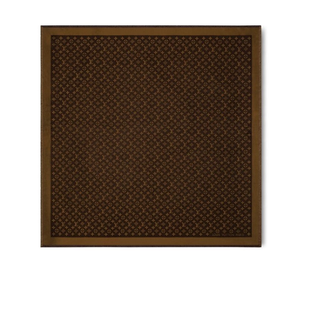 Louis Vuitton Monogram Shine Shawl Brown 189Cm M75122