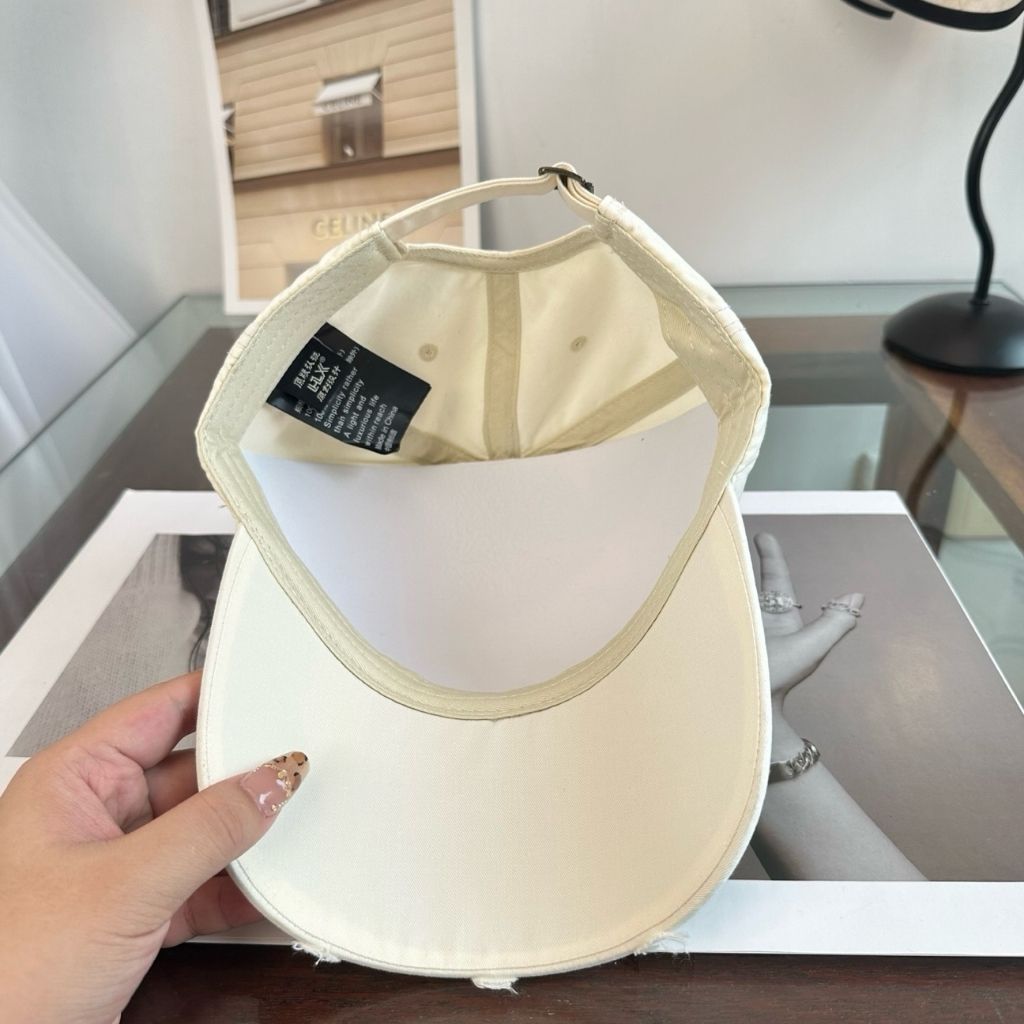 Balenciaga Logo Visor Cap Cotton Drill In Black And White - Image 4