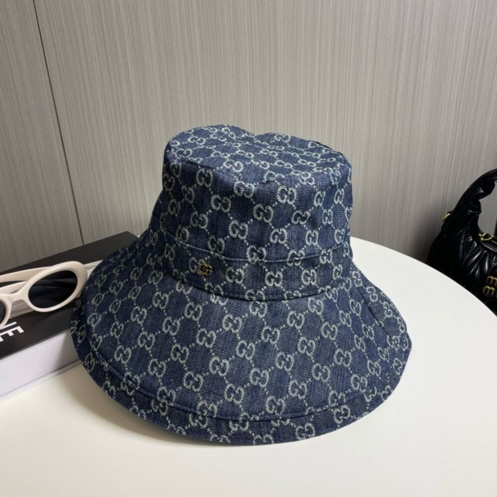 Alternative view of Gucci GG Cotton Denim Bucket Hat Blue Denim 875722 3HBJ3 4000
