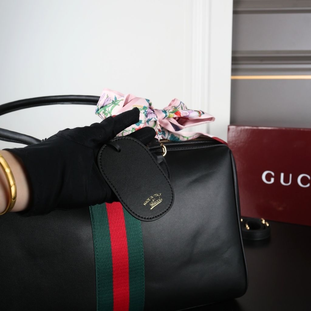 Gucci Borsetto Large Boston Bag Black Leather 38.5Cm 866734 AAGIQ 1053 - Image 3