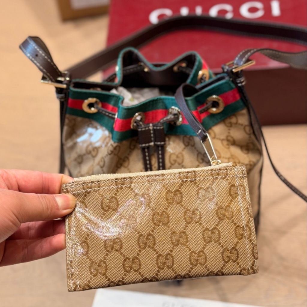 Gucci Venice Small Bucket Bag Beige And Brown GG Canvas 20.5Cm A002GW FAF79 8547 - Image 5