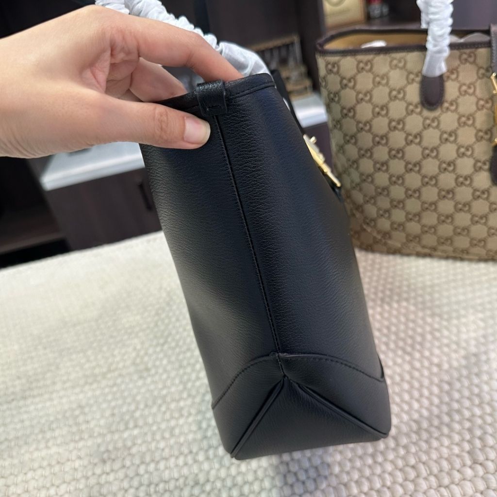 Gucci Jackie Medium Tote Bag Black Leather 45Cm 867015 AAGA7 1000 - Image 4